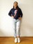 Lacivert Şardonlu Punch Işlemeli Sweatshirt 1