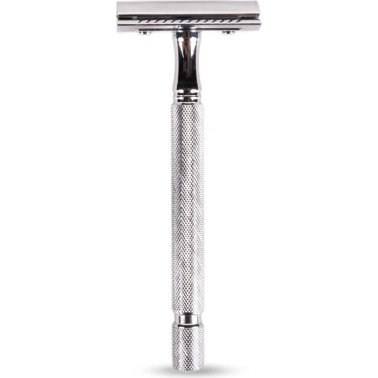 Pearl Shaving Krom Kaplama Uzun Saplı Taraksız Jiletli Tıraş Makinesi, Tahrişsiz Manuel Tıraş Bıçağı Ss-04