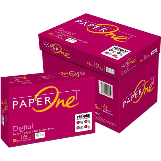 Paper One 85 gr A4 Dijital Baskı ve Fotokopi Kağıdı 500 Lü 5 Paket=1 Koli
