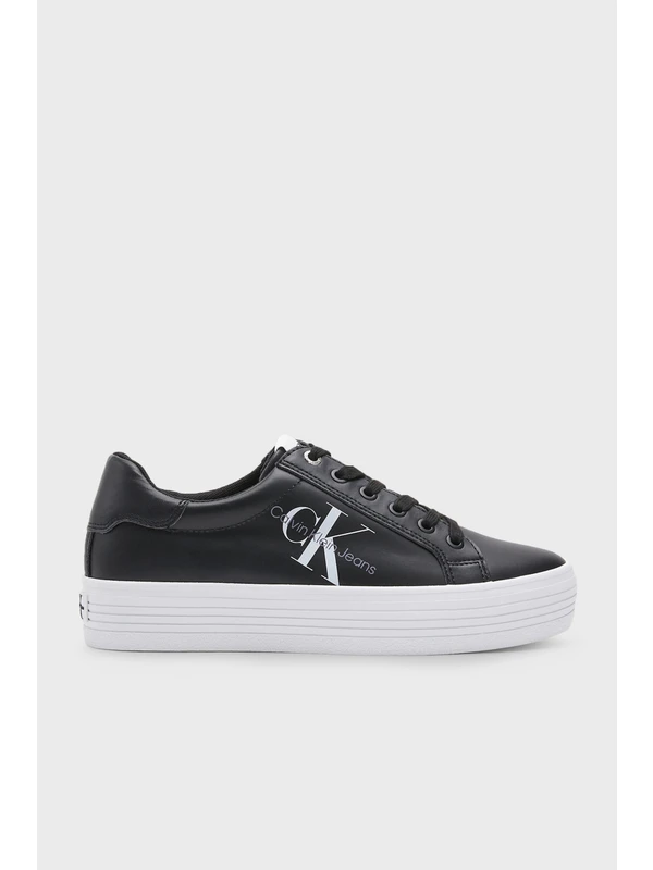 Calvin Klein Logolu Deri Sneaker Ayakkabı Bayan Ayakkabı YW0YW00847 Bds