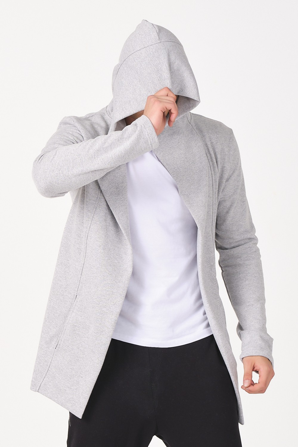The Rule Erkek Siyah Regular Fit Uzun Hırka RF0002 %65 Pamuk %35 Polyester Düz Desenli Günlük Stil görsel 2