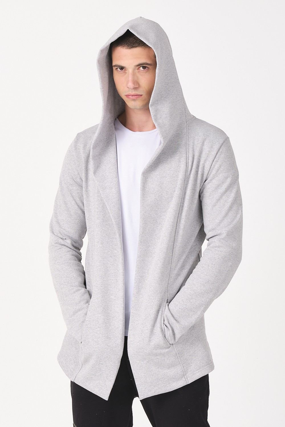 The Rule Erkek Siyah Regular Fit Uzun Hırka RF0002 %65 Pamuk %35 Polyester Düz Desenli Günlük Stil görsel 3