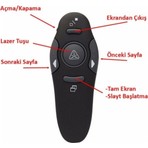 Gaman Lazer Sunum Kumandası Kablosuz Sunum Kalemi Powerpoint Slayt Atlatıcı Presenter