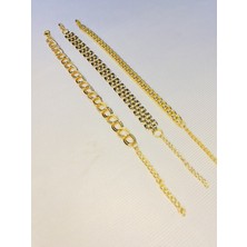 Bers Aksesuar Kadın Altın Kaplama Saat Yanı Zincir Bileklik