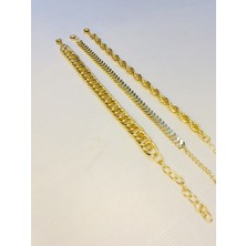 Bers Aksesuar Kadın Altın Kaplama Saat Yanı Zincir Bileklik