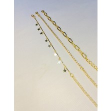 Bers Aksesuar Kadın Altın Kaplama Saat Yanı Zincir Bileklik