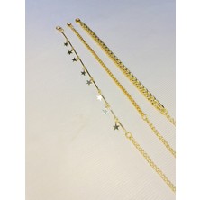 Bers Aksesuar Kadın Altın Kaplama Saat Yanı Zincir Bileklik