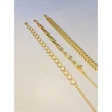 Bers Aksesuar Kadın Altın Kaplama Saat Yanı Zincir Bileklik