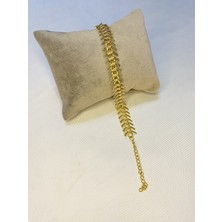 Bers Aksesuar Kadın Altın Kaplama Saat Yanı Zincir Bileklik