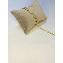 Bers Aksesuar Kadın Altın Kaplama Saat Yanı Zincir Bileklik