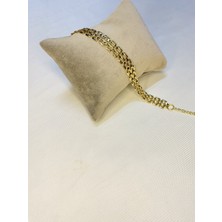 Bers Aksesuar Kadın Altın Kaplama Saat Yanı Zincir Bileklik