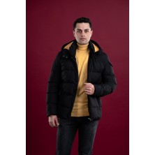 Akçaylar Slimfit Kapşonlu Astarlı Erkek Şişme Puffer Mont