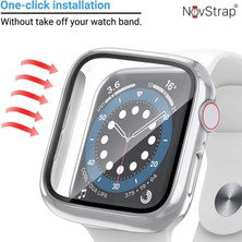 NovStrap Apple Watch Seri 7/8/9 45mm ile Uyumlu Ekran Kasa Koruyucu Kapak Kılıf 360 Tam Koruma