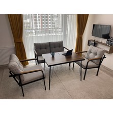 Modern Style Home  Balkon, Bahçe, Cafe - Mobilya, Metal Koltuk Takımı - 2+1+1+ Masa