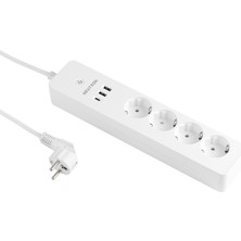 Neutron Akıllı Wi-Fi Destekli 4'lü Akım Korumalı Priz 2 USB Uzatma Kablosu