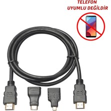 Blueway 3in1 HDMI Kablosu Micro / Mini HDMI Çevirici Dönüştürücü Kablo