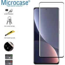 Microcase Xiaomi 12 Lite Tam Kaplayan Tempered Cam - Siyah