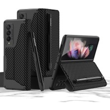 Samsung Galaxy Z Fold 4 Zırh Pu Deri Kapak Çevirin Kalem Tepsi Kart Yuvası Kılıf Tam Koruma Cep Telefonu Kılıfı Kapak(Yurt Dışından)