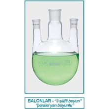 Isolab 030.45.250 Balondibi Yuvarlak3 BOYUNLUBOYUN:NS29/32YAN BOYUN:NS14/23  250 ml 1 Adet
