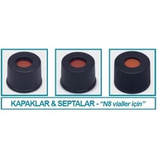 Isolab 096.00.002 Kapak + Septa  N8  Silikon/ptfe  Yarıklı 100 Adet