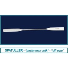 Isolab 047.07.210 Spatül  Paslanmaz Çelik  Çift Uçlu  Düz  210 mm 1 Adet