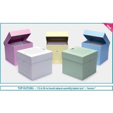 Isolab 078.20.050W Tüp Kutusu  Karton  50 ml Tüpler Için  Geçme Kapaklı  Beyaz 1 Adet