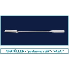 Isolab 047.02.180 Spatül  Paslanmaz Çelik  Düz Oluklu  180 mm 1 Adet