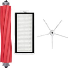 Mija Roborock Q7 Max + T8 Uyumlu 3 Parça Yedek Filtre Fırça Seti Beyaz