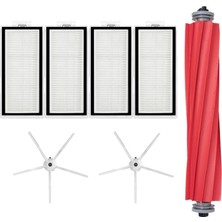Mija Roborock Q7 Max + T8 Uyumlu 7 Parça Yedek Filtre Fırça Seti Beyaz