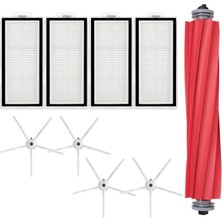 Mija Roborock Q7 Max + T8 Uyumlu 9 Parça Yedek Filtre Fırça Seti Beyaz