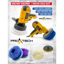 Proxtech Araç, Koltukyıkama 6kademe Devir Ayarlı Zımpara Parlatma Pasta Cila Polisaj Makinası + Fırça Hediye