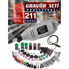 Proxtech  211PCS 450 Watt 6 Kademe Devir Ayarlı Pvc Çantalı Hobi Gravür Seti Mini Taşlama  Esnek Şaft Hediye