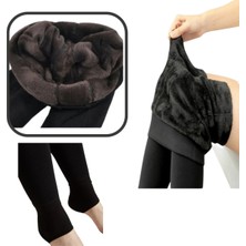 Sebura Kışlık Peluşlu Termal Tayt/ Termal Içlik Siyah Kadın Tayt Sıcacık Sauna Tayt