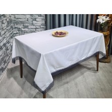 Çeyiz Diyarı File Tek Masa Örtüsü 160X220CM Krem Siyah