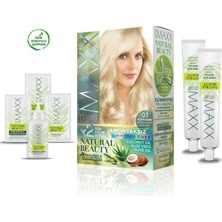 Maxx Deluxe 2 Paket Natural Beauty Amonyaksız Saç Boyası 0.1 Platin Sarısı