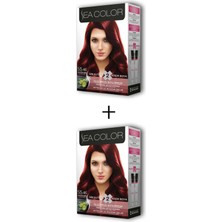 Sea Color 2x2 Tüp Krem Saç Boyası Seti Amazon Kızılı No:55.46