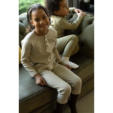 Little Gusto Kaşkorse Fitilli Tayt Çocuk Bej Organik Pamuk