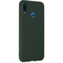 Newface Huawei P20 Lite Kılıf Nano Içi Kadife  Silikon - Koyu Yeşil