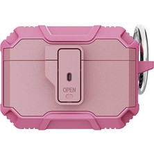 Case 4U Apple Airpods Pro Kılıf Tank Çift Katmanlı Silikon Airbag 27 Pembe