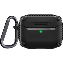 Case 4U Apple Airpods Pro Kılıf Darbe Emici Çift Katmanlı Silikon Airbag 26 Siyah