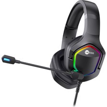 Lenovo Lecoo HT403 USB2.0 Kulak Üstü RGB LED Aydınlatmalı Kablolu Gaming Kulaklık Siyah