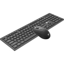Lenovo Lecoo KW201 Kablosuz Türkçe Q Klavye & Mouse Set Siyah