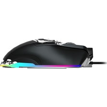 Lenovo Lecoo MG1102 Win Mac Kuru Kafa Desenli Kablolu RGB LED Aydınlatmalı 8200DPI 10 Makro Tuşlu 125 gr Gaming Mouse ve Mousepad Siyah