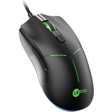 Lenovo Lecoo MS109 Kablolu RGB LED Aydınlatmalı 6400 DPI 8 Makro Tuşlu 132g Gaming Mouse Siyah