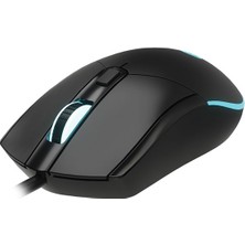 Lenovo Lecoo MS120 RGB Led Aydınlatmalı USB Kablolu 2400DPI 4 Tuşlu 114.6g Optik Gaming Mouse Siyah