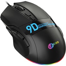 Lenovo Lecoo MS130 Kablolu RGB LED Aydınlatmalı 7200DPI 9 Makro Tuşlu 500Hz Gaming Mouse Siyah