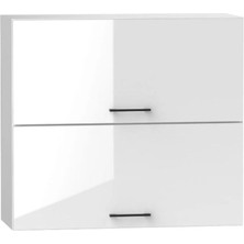 T Designo Ayda Mutfak Üst Modül  Çok Amaçlı Dolap 80 cm  2 Katlı- Beyaz