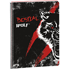 Busquets Bestial Wolf Kareli A4 Spiralli Defter 80 Yaprak 2005205370