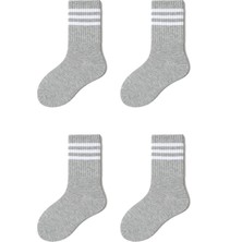 Bgk 4 Çift Çocuk Çizgili Mevsimlik Çorap