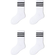 Bgk 4 Çift Çocuk Çizgili Mevsimlik Çorap